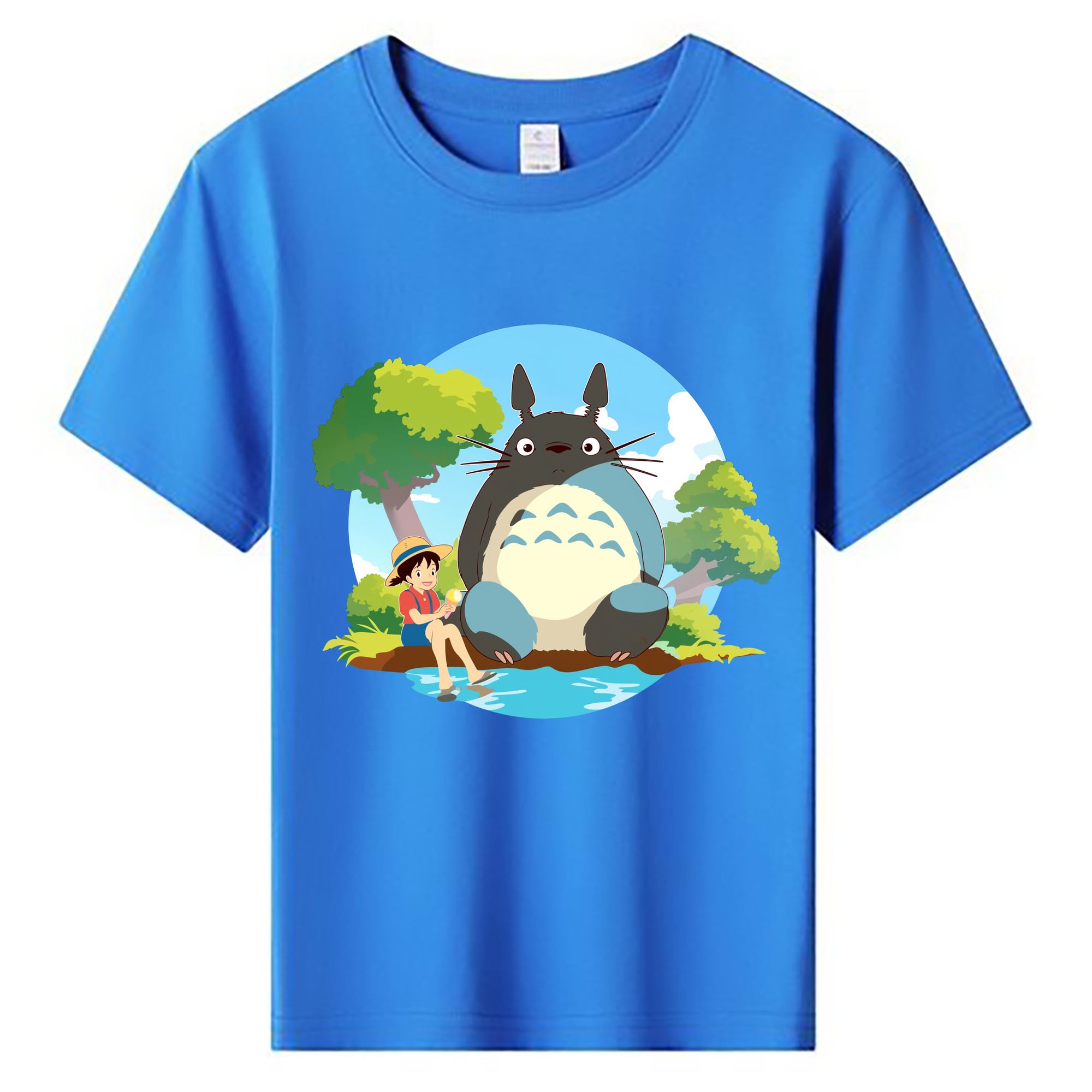 （画像用） となりのトトロ 草壁メイ 草壁サツキ My Neighbor Totoro Satsuki Kusakabe Mei Kusakabe 綿100％キッズTシャツ（フロントプリント）